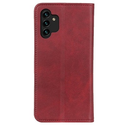 Samsung Galaxy A13 4G (SM-A135F, SM-A137F) „Split“ raudonas odinis atverčiamas dėklas - knygutė | Priedai.lt