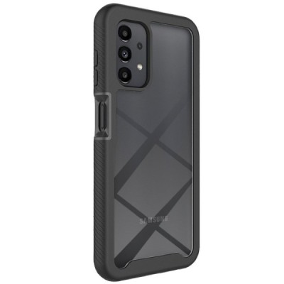 „Frame“ 360 Samsung Galaxy A13 4G (SM-A135F, SM-A137F) (skadrus) juodas kieto silikono (TPU) dėklas | Priedai.lt