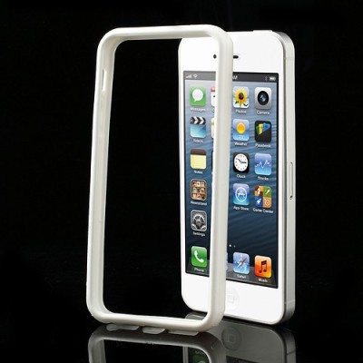 Baltas klasikinis Apple iPhone SE (5, 5s) rėmelis - kraštų apvadas (bamperis) / Priedai.lt