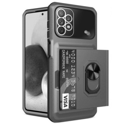 Samsung Galaxy A13 4G (SM-A135F, SM-A137F) „Armor“ Kickstand (TPU) melns apvalks | vacins.lv