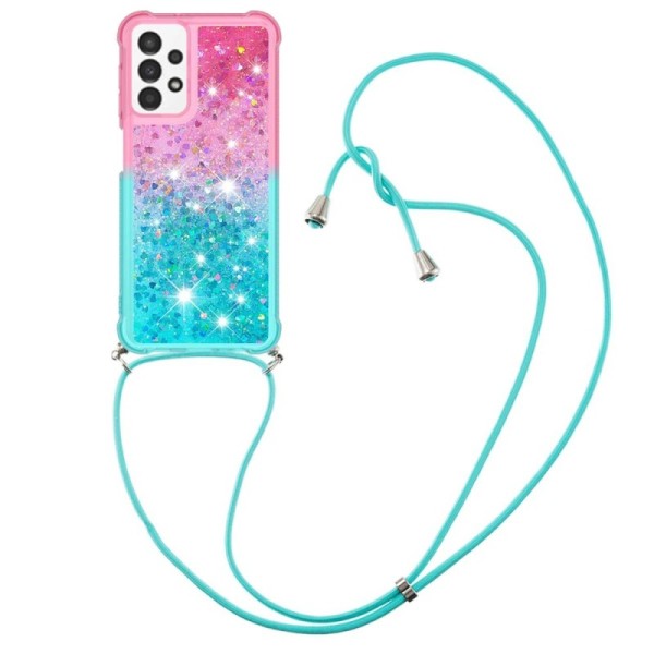 „Strap“ Shine kieto silikono (TPU) dėklas - mėtinis / rožinis (Galaxy A13 4G)