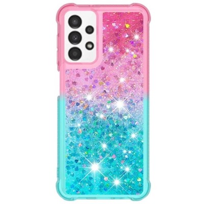 Samsung Galaxy A13 4G (SM-A135F, SM-A137F) Strap Shine kieto silikono TPU mėtinis / rožinis dėklas - nugarėlė | Priedai.lt