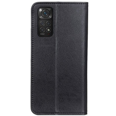 Xiaomi Redmi Note 11 4G Solīds sērijas melns atvērams maciņš, maks | Vacins.lv