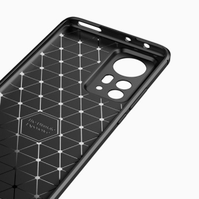 Xiaomi 12 Pro „Carbon“ kieto silikono TPU juodas dėklas - nugarėlė | Priedai.lt