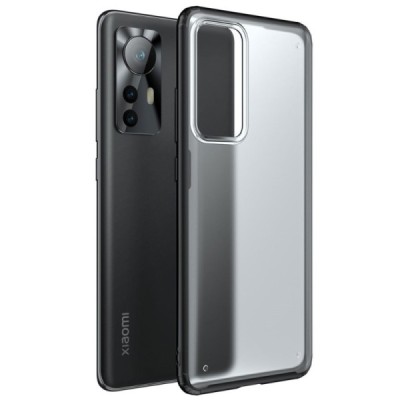 Xiaomi 12 Pro Armor matinis juodos spalvos apvadais kieto silikono (TPU) dėklas | Priedai.lt