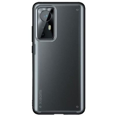 Xiaomi 12 Pro Armor matinis juodos spalvos apvadais kieto silikono (TPU) dėklas | Priedai.lt
