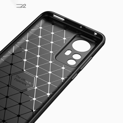 Xiaomi 12 (12X) „Carbon“ cieta silikona (TPU) melns apvalks | vacins.lv