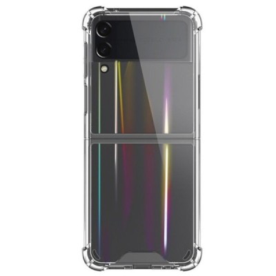 Samsung Galaxy Z Flip3 (F711) pastiprinātas aizsardzības cieta silikona (TPU) dzidrs vāciņš | Vacins.lv