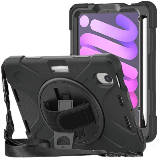 Pastiprinātas aizsardzības (360°) apvalks - melns (iPad mini 6 2021 / mini 7 2024)