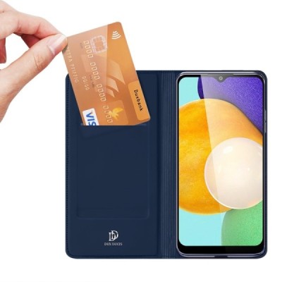 Samsung Galaxy A13 4G (SM-A135F, SM-A137F) „Dux Ducis“ Skin sērijas zils ādas atvērams maciņš | Vacins.lv