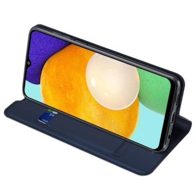 Samsung Galaxy A13 4G (SM-A135F, SM-A137F) „Dux Ducis“ Skin sērijas zils ādas atvērams maciņš | Vacins.lv