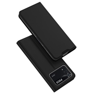 Xiaomi Poco M4 Pro 4G „Dux Ducis“ Skin sērijas melns ādas atvērams maciņš | Vacins.lv