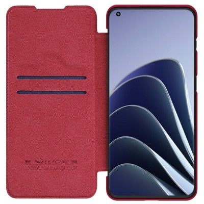 Greznais „Nillkin“ Qin sērijas ādas atvērams sarkans OnePlus 10 Pro | Vacins.lv