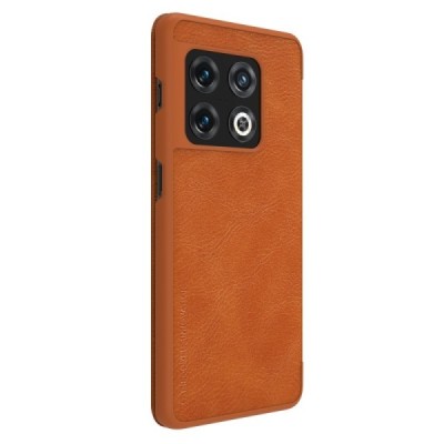 Greznais „Nillkin“ Qin sērijas ādas atvērams brūns OnePlus 10 Pro | Vacins.lv