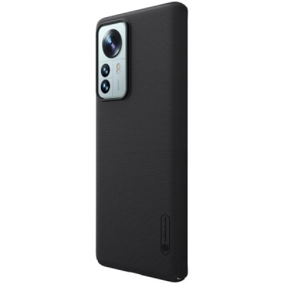 Nillkin Frosted Shield Xiaomi 12 Pro juodas plastikinis dėklas | Priedai.lt