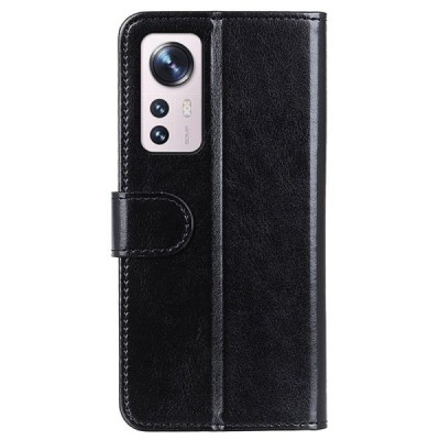 Xiaomi 12 (Xiaomi 12X) atverčiamas juodas odinis dėklas - piniginė | Priedai.lt