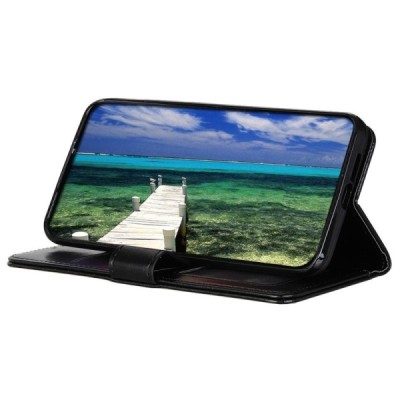 Xiaomi 12 (Xiaomi 12X) atverčiamas juodas odinis dėklas - piniginė | Priedai.lt