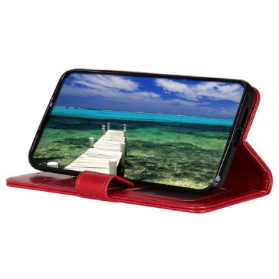 Xiaomi 12 (Xiaomi 12X) atvēramais ādas sarkans maciņš (maks) | Vacins.lv