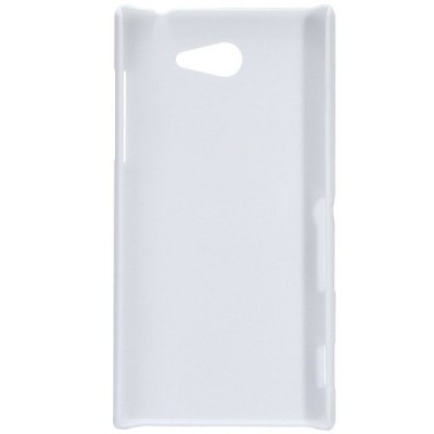 Nillkin Frosted Shield Sony Xperia M2 baltas plastikinis dėklas + apsauginė ekrano plėvelė / Priedai.lt