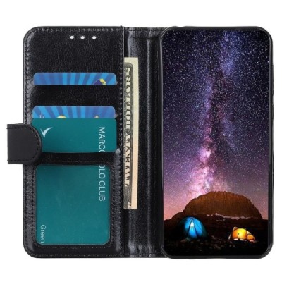 Xiaomi 12 Pro atvēramais ādas melns maciņš (maks) | Vacins.lv