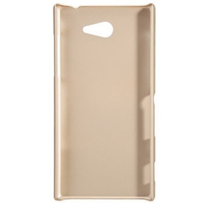 Nillkin Frosted Shield Sony Xperia M2 šampaninis plastikinis dėklas + apsauginė ekrano plėvelė / Priedai.lt