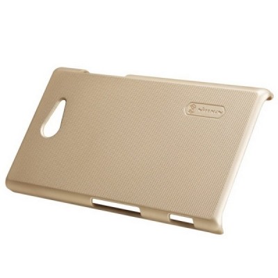 Nillkin Frosted Shield Sony Xperia M2 šampaninis plastikinis dėklas + apsauginė ekrano plėvelė / Priedai.lt