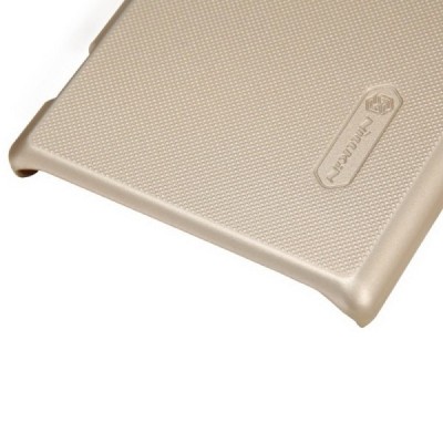 Nillkin Frosted Shield Sony Xperia M2 šampaninis plastikinis dėklas + apsauginė ekrano plėvelė / Priedai.lt