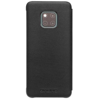 Huawei Mate 20 Pro „QIALINO“ atvēramais ādas melns maciņš - maks | Vacins.lv