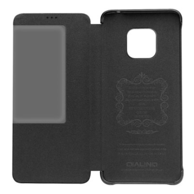 Huawei Mate 20 Pro „QIALINO“ atvēramais ādas melns maciņš - maks | Vacins.lv