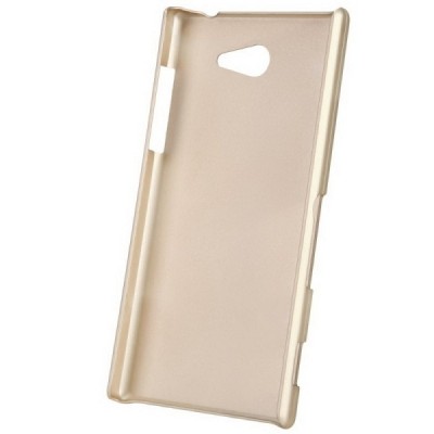 Nillkin Frosted Shield Sony Xperia M2 šampaninis plastikinis dėklas + apsauginė ekrano plėvelė / Priedai.lt