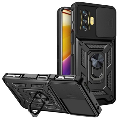 Xiaomi Poco F4 GT „Kickstand“ pastiprinātas aizsardzības melns apvalks | Vacins.lv