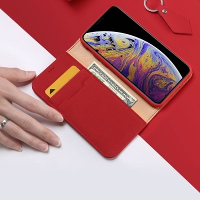 „Dux Ducis“ Wish serijos Apple iPhone 11 raudonas odinis atverčiamas dėklas | Priedai.lt