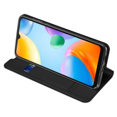 Xiaomi Redmi 10C Dux Ducis Skin sērijas melns ādas atvērams maciņš | Vacins.lv