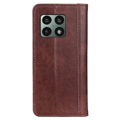 OnePlus 10 Pro brūns ādas atvērams maciņš ar magnetu | Vacins.lv