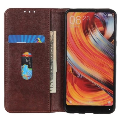 OnePlus 10 Pro brūns ādas atvērams maciņš ar magnetu | Vacins.lv