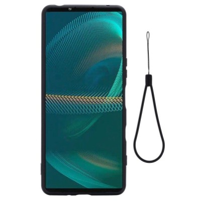 Sony Xperia 1 IV „Shell“ cieta silikona (TPU) melns apvalks | vacins.lv