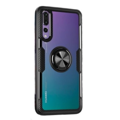 Huawei P20 Pro „Fashion“ Kickstand kieto silikono TPU skaidrus dėklas - nugarėlė | Priedai.lt
