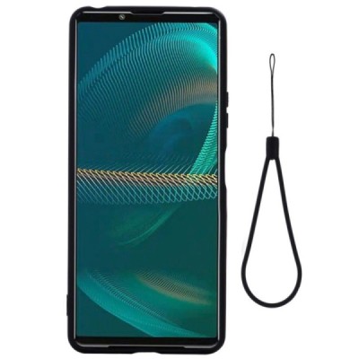 Sony Xperia 10 IV „Shell“ cieta silikona (TPU) melns apvalks | vacins.lv