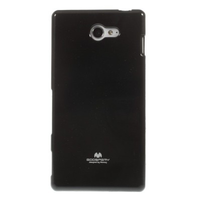 Sony Xperia M2 D2303 Mercury juodas kieto silikono tpu dėklas - nugarėlė / Priedai.lt