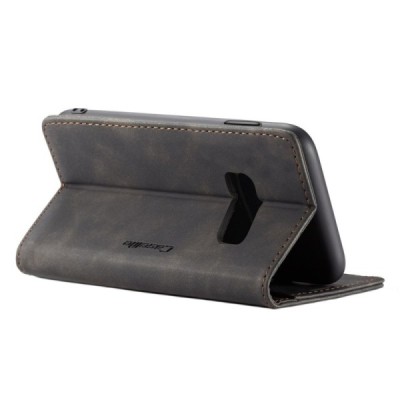 Samsung Galaxy S10e (G970) CaseMe Retro solīds atvēramais ādas melns maciņš - maks | Vacins.lv