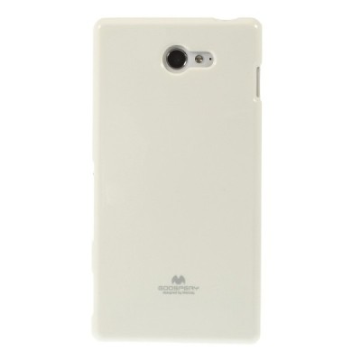 Sony Xperia M2 D2303 Mercury baltas kieto silikono tpu dėklas - nugarėlė / Priedai.lt