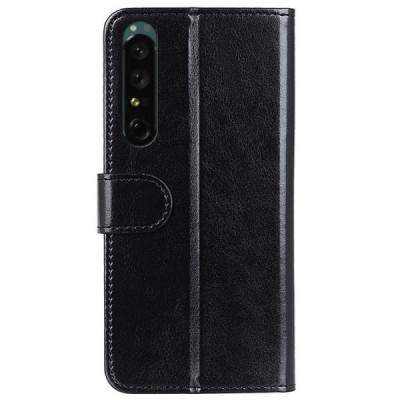 Sony Xperia 1 IV atvēramais ādas melns maciņš, grāmata (maks) | Vacins.lv