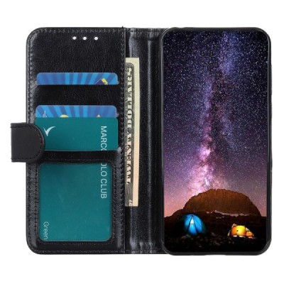 Sony Xperia 1 IV atvēramais ādas melns maciņš, grāmata (maks) | Vacins.lv