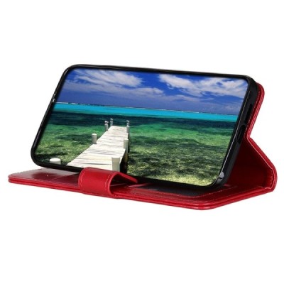 Sony Xperia 1 IV atvēramais ādas sarkans maciņš (maks) | Vacins.lv