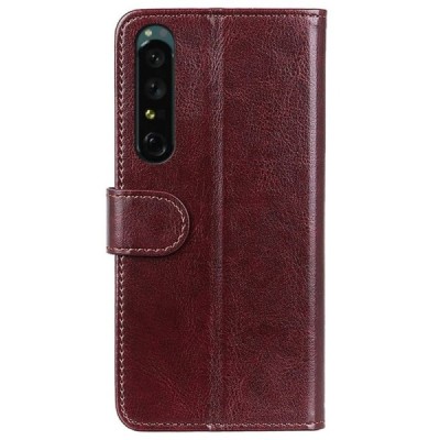 Sony Xperia 1 IV atvēramais ādas brūns maciņš (maks) | Vacins.lv