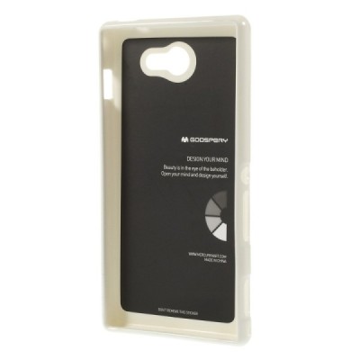 Sony Xperia M2 D2303 Mercury baltas kieto silikono tpu dėklas - nugarėlė / Priedai.lt