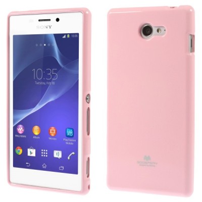 Sony Xperia M2 D2303 Mercury rožinis kieto silikono tpu dėklas - nugarėlė / Priedai.lt