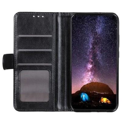 Sony Xperia 10 IV atvēramais ādas melns maciņš (maks) | Vacins.lv