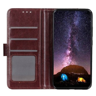 Sony Xperia 10 IV atvēramais ādas brūns maciņš (maks) | Vacins.lv