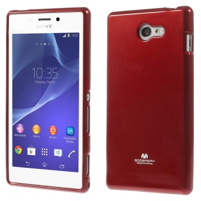 Sony Xperia M2 D2303 Mercury sarkans cieta silikona (TPU) futrālis / Vacins.lv